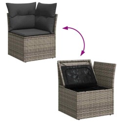 Ensemble de canapé de jardin 6 pcs Gris Poly Rattan 566178566178
