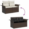 Ensemble de canapé de jardin 5 pcs Marron Poly rotin 566179566179