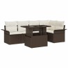 Ensemble de canapé de jardin 6 pcs Marron Poly rotin 566180566180