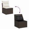 Ensemble de canapé de jardin 6 pcs Marron Poly rotin 566180566180