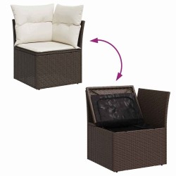 Ensemble de canapé de jardin 6 pcs Marron Poly rotin 566180566180