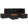 Ensemble de canapé de jardin avec coussin 4 pcs Noir Polyrotin 566182566182