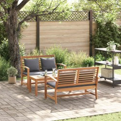 Ensemble de canapé de jardin 3 pcs Naturel Bois de teck massif 566184566184