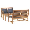 Ensemble de canapé de jardin 3 pcs Naturel Bois de teck massif 566184566184