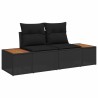 Ensemble de canapé de jardin avec coussin 5 pcs Noir Poly rotin 566188566188