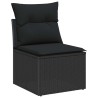 Ensemble de canapé de jardin avec coussin 5 pcs Noir Poly rotin 566188566188