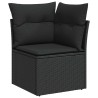 Ensemble de canapé de jardin avec coussin 5 pcs Noir Poly rotin 566188566188