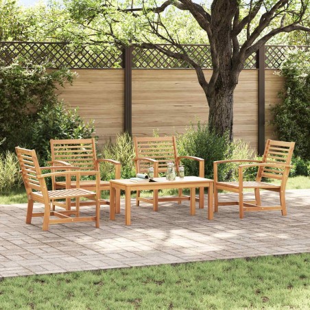 Ensemble de canapé de jardin 5 pcs Naturel Bois de teck massif 566189566189