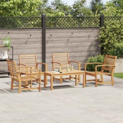 Ensemble de canapé de jardin 5 pcs Naturel Bois de teck massif 566189566189