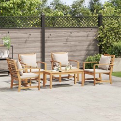 Ensemble de canapé de jardin 5 pcs Naturel Bois de teck massif 566190566190