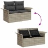 Ensemble de canapé de jardin 5 pcs Gris clair Poly rotin 566191566191