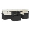 Ensemble de canapé de jardin avec coussin 6 pcs Noir Poly rotin 566192566192