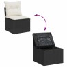 Ensemble de canapé de jardin avec coussin 6 pcs Noir Poly rotin 566192566192