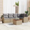 Ensemble de canapé de jardin 6 pcs Beige et Gris clair 566194566194
