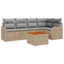 Ensemble de canapé de jardin 6 pcs Beige et Gris clair 566194566194