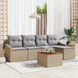 Ensemble de canapé de jardin 6 pcs Beige et Gris clair 566197566197