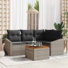 Ensemble de canapé de jardin avec stockage 5 pcs Gris polyrotin 566201566201