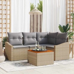 Ensemble de canapé de jardin 5 pcs Beige et Gris clair 566204566204