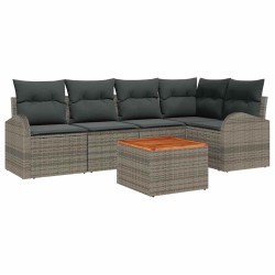 Ensemble de canapé de jardin avec stockage 6 pcs Gris polyrotin 566205566205