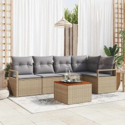 Ensemble de canapé de jardin 6 pcs Beige et Gris clair 566207566207