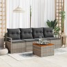 Ensemble de canapé de jardin avec stockage 5 pcs Gris polyrotin 566208566208