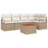 Ensemble de canapé de jardin 6 pcs Beige et crème polyrotin 566209566209