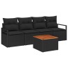 Ensemble de canapé de jardin avec stockage 5 pcs Noir polyrotin 566210566210