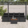 Ensemble de canapé de jardin avec stockage 5 pcs Noir polyrotin 566210566210