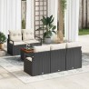 Ensemble de canapé de jardin 6 pcs Noir et Crème polyrotin 566214566214