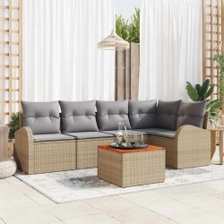 Ensemble de canapé de jardin 6 pcs Beige et Gris clair 566215566215