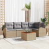 Ensemble de canapé de jardin 6 pcs Beige et Gris clair 566215566215