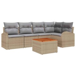 Ensemble de canapé de jardin 6 pcs Beige et Gris clair 566215566215
