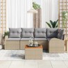 Ensemble de canapé de jardin 6 pcs Beige et Gris clair 566215566215