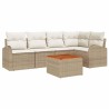 Ensemble de canapé de jardin 6 pcs Beige et crème polyrotin 566217566217
