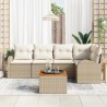 Ensemble de canapé de jardin 6 pcs Beige et crème polyrotin 566217566217