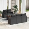Ensemble de canapé de jardin avec stockage 6 pcs Noir polyrotin 566227566227