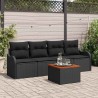 Ensemble de canapé de jardin avec stockage 5 pcs Noir polyrotin 566228566228