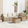 Ensemble de canapé de jardin 6 pcs Beige et crème polyrotin 566229566229