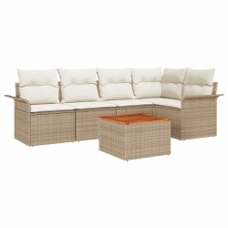 Ensemble de canapé de jardin 6 pcs Beige et crème polyrotin 566229566229