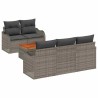 Ensemble de canapé de jardin avec stockage 6 pcs Gris polyrotin 566235566235