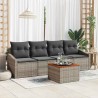 Ensemble de canapé de jardin avec stockage 5 pcs Gris polyrotin 566241566241
