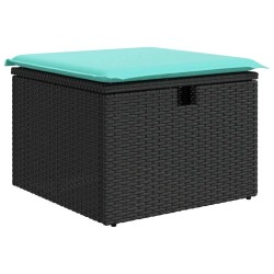 Ensemble de Canapés 4 pcs Noir et turquoise polyrotin 566253566253