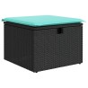 Ensemble de Canapés 4 pcs Noir et turquoise polyrotin 566253566253