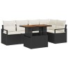 Ensemble de canapé de jardin 6 pcs Noir Poly rotin 566267566267