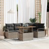 Ensemble de canapé de jardin 6 pcs Gris Poly rotin 566272566272