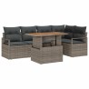 Ensemble de canapé de jardin 6 pcs Gris Poly rotin 566272566272