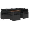 Ensemble de canapé de jardin 6 pcs Noir Poly rotin 566274566274