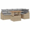 Ensemble de canapé de jardin 6 pcs Beige Poly rotin 566275566275