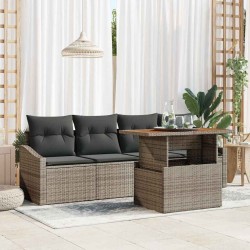 Ensemble de canapé de jardin 5 pcs Gris Poly rotin 566308566308