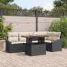 Ensemble de canapé de jardin 6 pcs Noir Poly rotin 566309566309